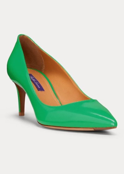 Bombas Ralph Lauren Mujer Verdes - Dinah Patent Calfskin - YPERX3190